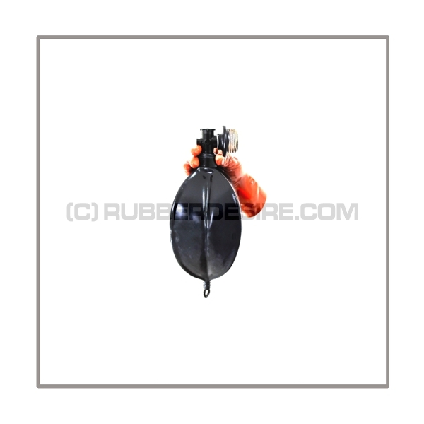 Rebreathing bag RB-W2 with angled gasmaskthread-port, breathingreduction-adaptor and 2 litre volume